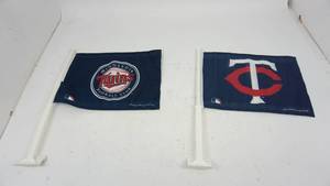lot 22 image: Two Minnesota Twins Flags For Auto Windows