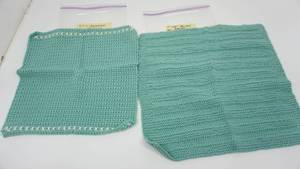 lot 51 image: One Knitted Doll Blanket & One Crocheted Blanket