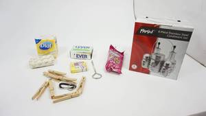 lot 104 image: Parini  Six-Piece Stainless Steel Condiment Set & Miscellaneous Items