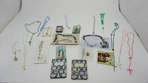 lot 107 image: Rosaries & Other Religious Items