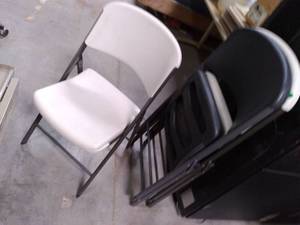 lot 25 image: 3 Lifetime Plastic Folding Chairs...