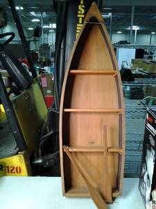 lot 41 image: Large Wood Canoe & Paddles Home Dec...