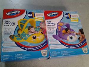 lot 67 image: (2) Swimways Sun Canopy Baby Floats...