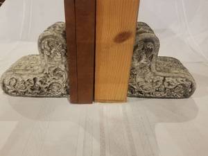 lot 75 image: Carved Stone Bookends