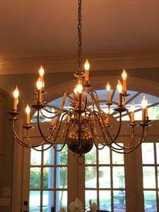 lot 65 image: Large Brass Chandelier