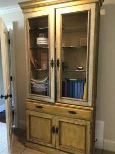 lot 51 image: Yellow Cupboard with Screened Doors