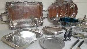 Collection of Silverplate Serving Trays and Accessories