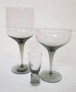 70s Retro Smoked Glass Stemware