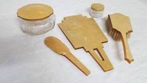 Antique Art Deco Vanity Set  5 Pieces
