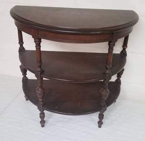 Dark Cherry Demilune 3 Shelf Table