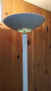 Tall White Torchiere Floor Lamp with Dimming Light