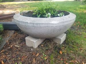 Low Profile Concrete Garden Planter  A
