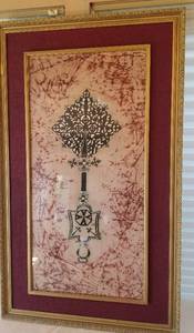 Framed Mixmedia Batik Featuring Celtic Scepter