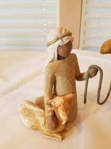 Willow Tree Shepherd and Stable Animal plus Seated Camel