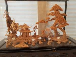 Chinese 3D Carved Cork Diorama