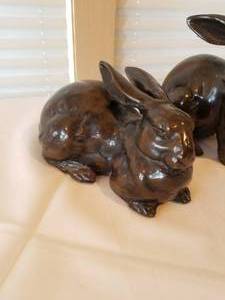 Pair of Bronze Rabbits