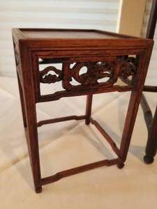Pair of Asian Carved Wood Plant Stand Pedestals