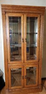 Lit Oak Display Cabinet