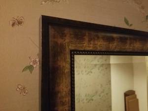 Mottled Gold and Black Beveled Wall Mirror