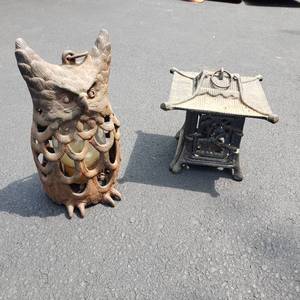 Iron Garden Owl and Pagoda Lanterns