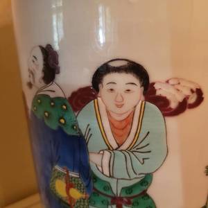 Pair of Painted Asian Vases