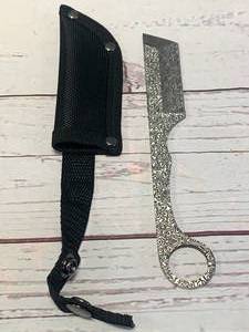 8� Tanto Blade Damascus Style Knife with Sheath