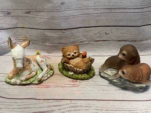 Lot of 3 Homco Masterpiece Ceramic Items