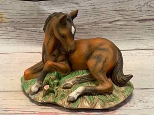 Homco Masterpiece Porcelain Horse Laying Down