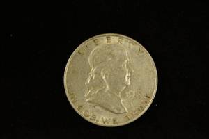 lot 29 image: 1949-D Franklin Silver Half Dollar Coin