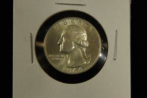 lot 32 image: 1964-D Washington Silver Quarter Coin