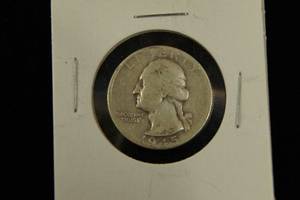 lot 33 image: 1945-D Washington Silver Quarter Coin
