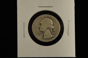 lot 38 image: 1940-P Washington Silver Quarter Coin