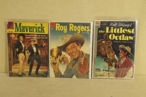 lot 79 image: Vintage Western Comic Books - Maverick, Roy Rogers, Littlest Outlaw