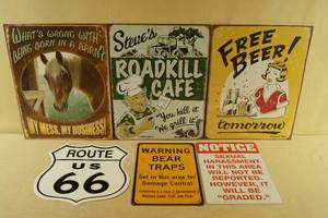 lot 96 image: Novelty Tin Signs