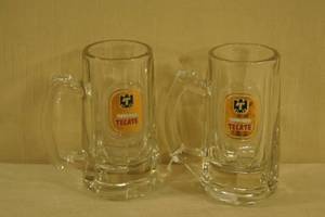 lot 117 image: Cerveza Tecate Glass Beer Mugs