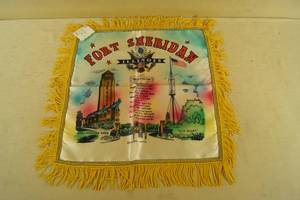 lot 118 image: Vintage Fort Sheridan Square Pillow Cover