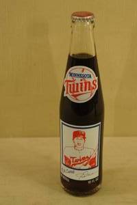 lot 157 image: RARE Minnesota Twins Rod Carew Vintage Coke Bottle
