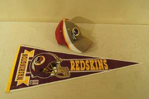 lot 162 image: Washington Redskins Hat and Pennant