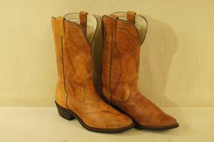lot 166 image: Texas Leather Cowboy Boots - Size 8 M