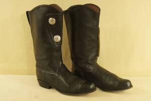 lot 163 image: Tony Lama Ladies Black Leather Cowboy Boots - Size 7-12 B