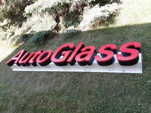 lot 1 image: Auto Glass Sign 115x17