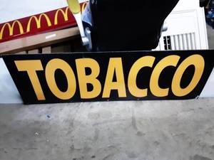 lot 13 image: Double Sided Tobacco Sign 60x20