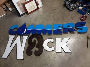 lot 29 image: Aluminum Commers (Water) Sign (Channeled Letters) & Other Letters