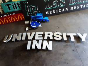 lot 30 image: University Inn Signage (Solid Aluminum Letters)