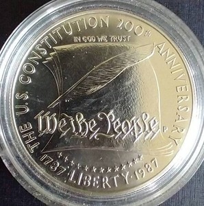 1987 U.S. Constitution Anniversary Silver Dollar