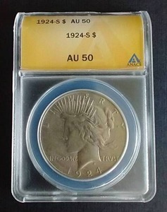 1924-S Peace Dollar - AU50 - Key Date