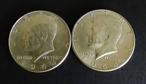 2 90% Silver Kennedy Half Dollars