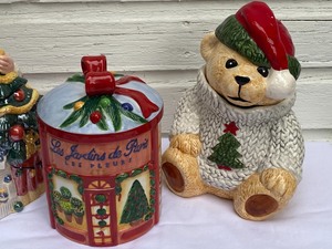 lot 190 image: Three Christmas Themed Cookie Jars