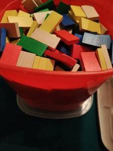 lot 124 image: Collection Of Wooden Mosaic Blocks