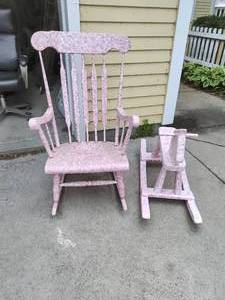 lot 239 image: Rocking Chair & Rocking Horse